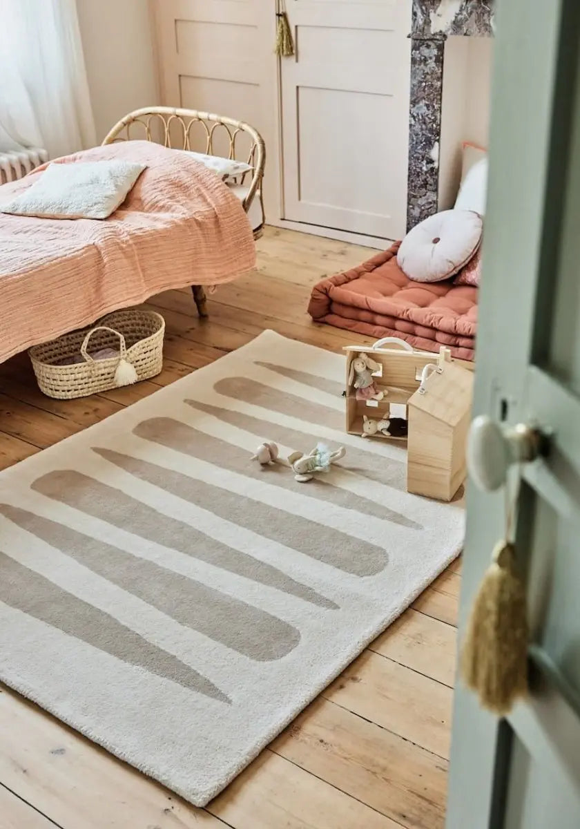 BLEUU - STUDIO - Tapis Enfant Mikado Beige 100 x 130 Cm
