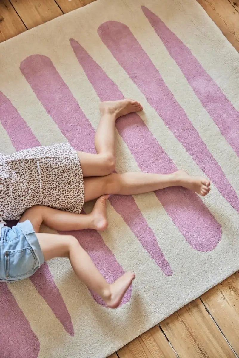 BLEUU - STUDIO - Tapis Enfant Mikado Rose 100 x 130 Cm