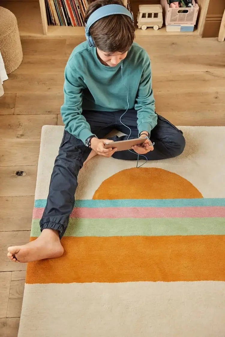 BLEUU - STUDIO - Tapis Enfant Sunset Orange 120 x 170 Cm