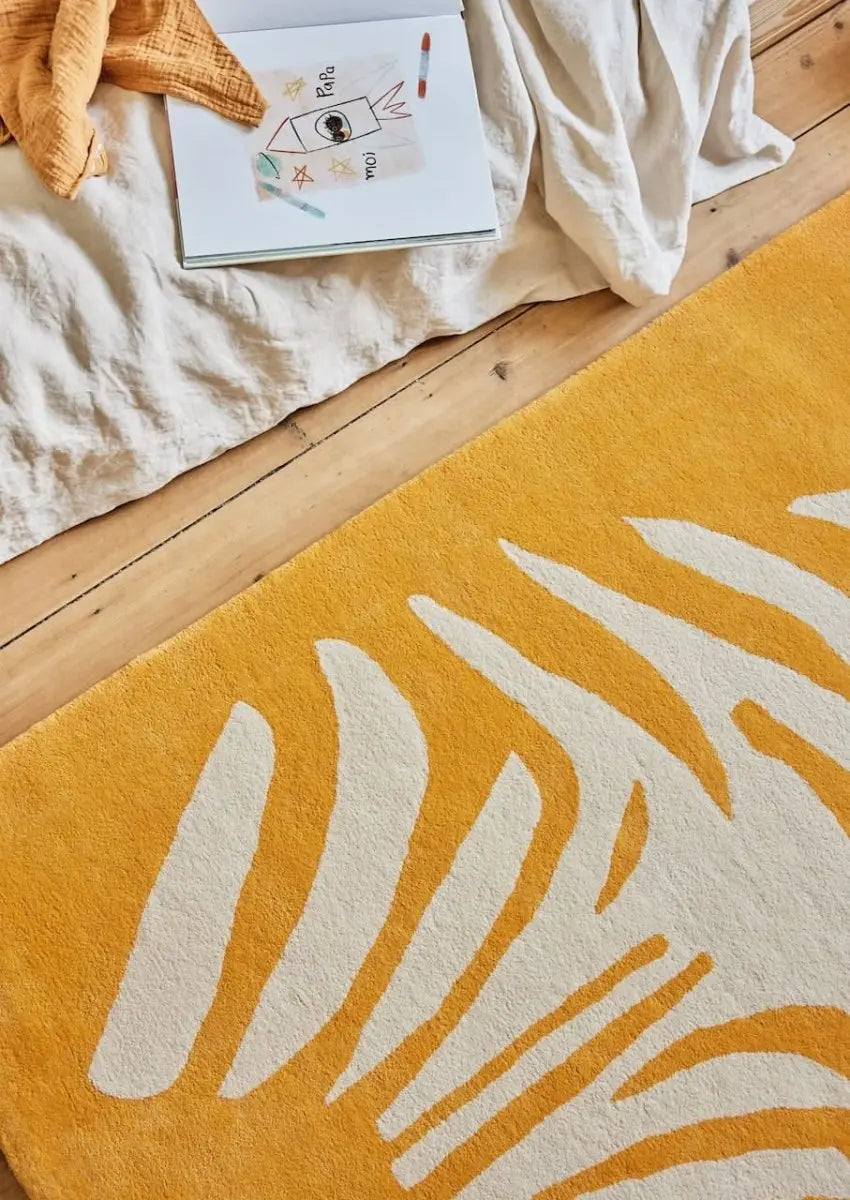 BLEUU - STUDIO - Tapis Enfant Zebre Abricot 100 x 130 Cm