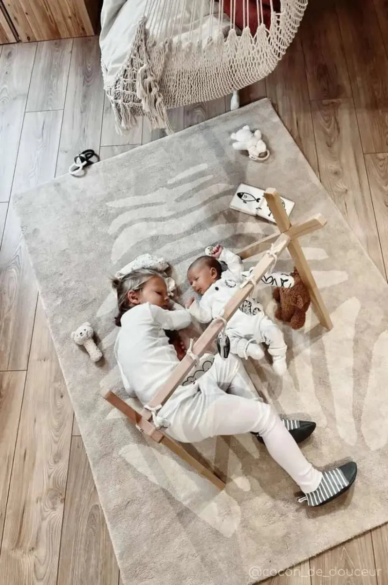 BLEUU - STUDIO - Tapis Enfant Zebre Beige 120 x 170 Cm
