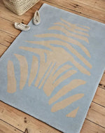 BLEUU - STUDIO - Tapis Enfant Zebre Bleu 120 x 170 Cm