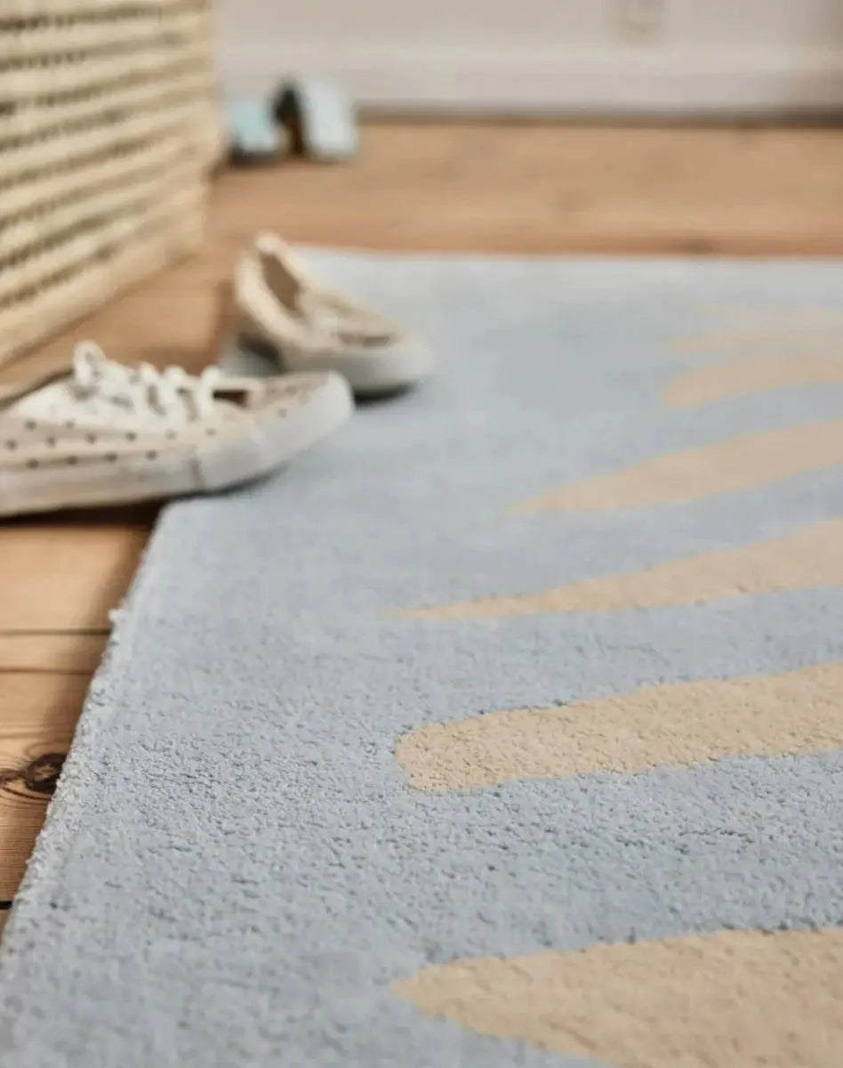 BLEUU - STUDIO - Tapis Enfant Zebre Bleu 120 x 170 Cm