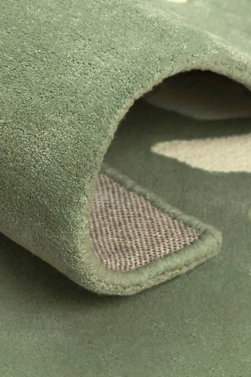 BLEUU - STUDIO - Tapis Enfant Zebre Vert 100 x 130 Cm