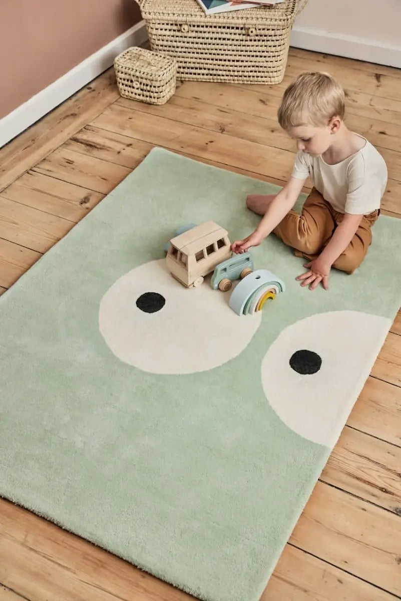 BLEUU - STUDIO - Tapis Enfant Zoeils Vert Pâle 120 x 170 Cm