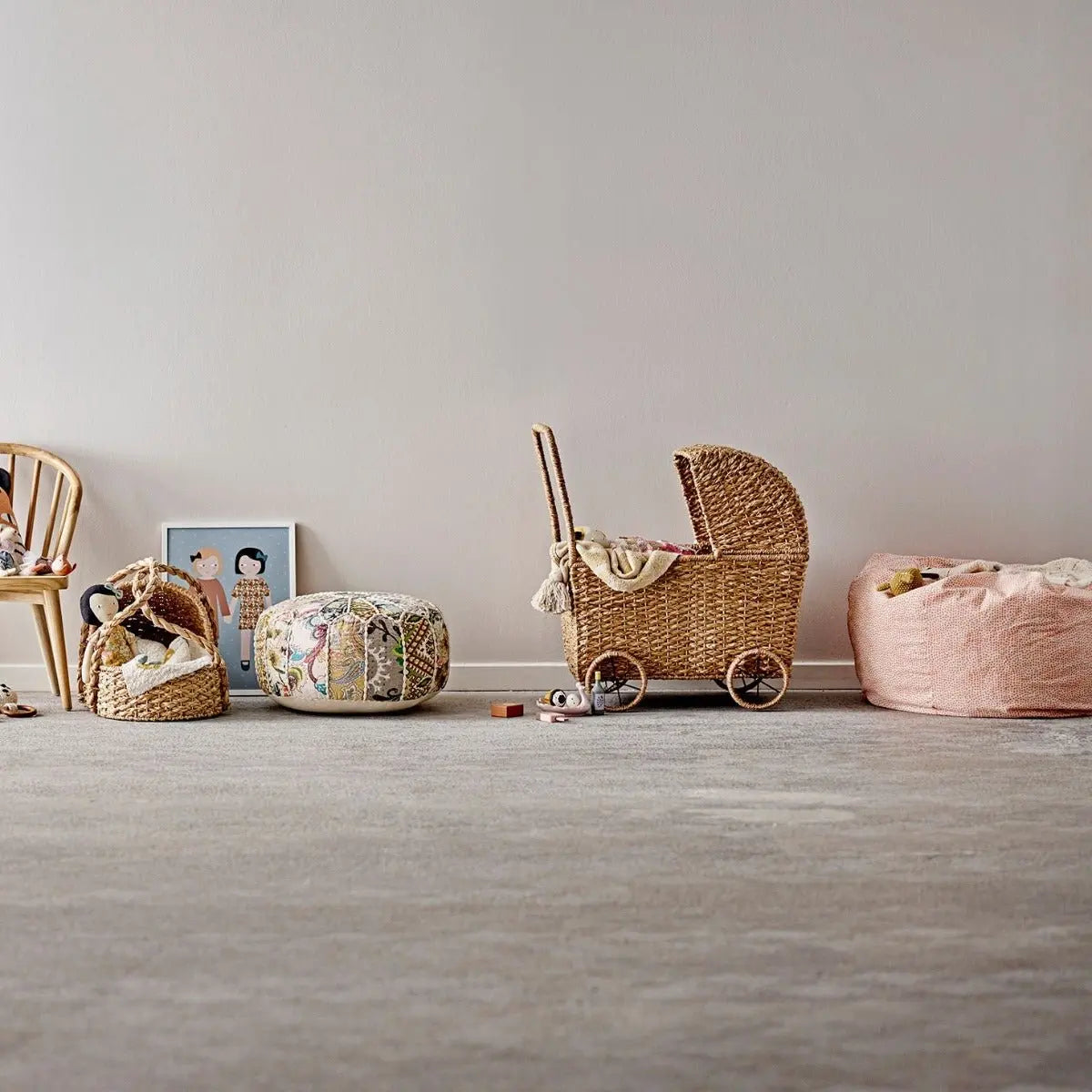 BLOOMINGVILLE MINI - Landeau Pour Poupées En Rotin