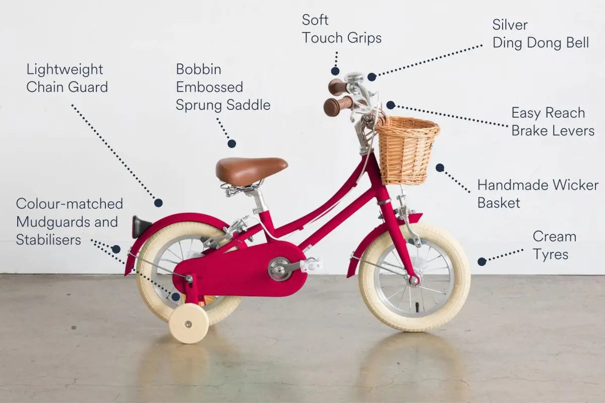 BOBBIN BIKES - Vélo Enfant Gingersnap 12" - Cerise Rose