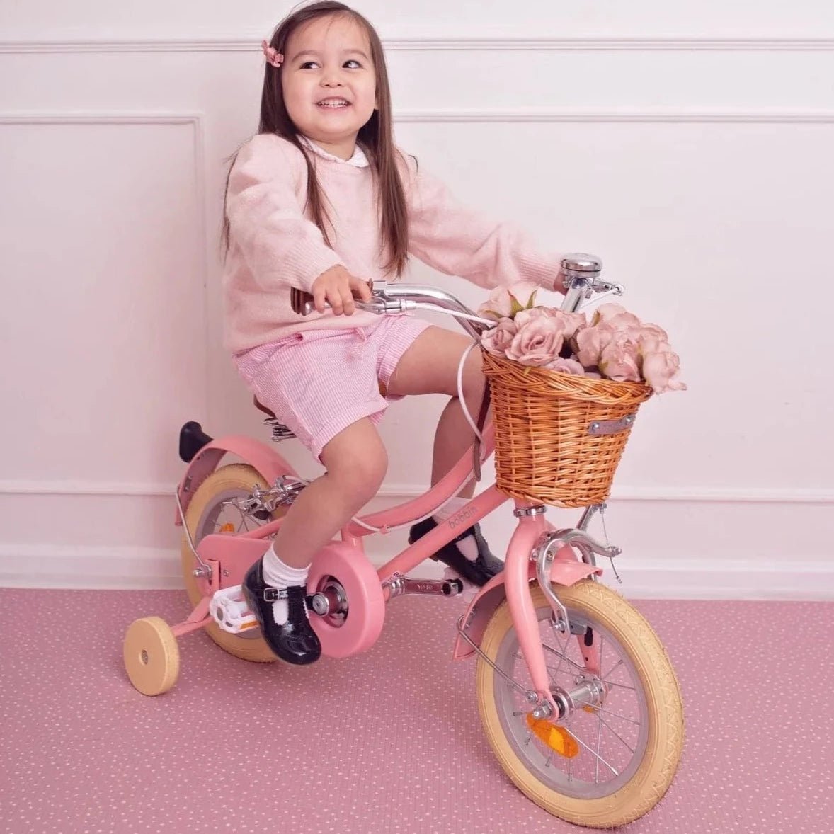 BOBBIN BIKES-Vélo Enfant Gingersnap 12" - Rose pâle-Les Petits