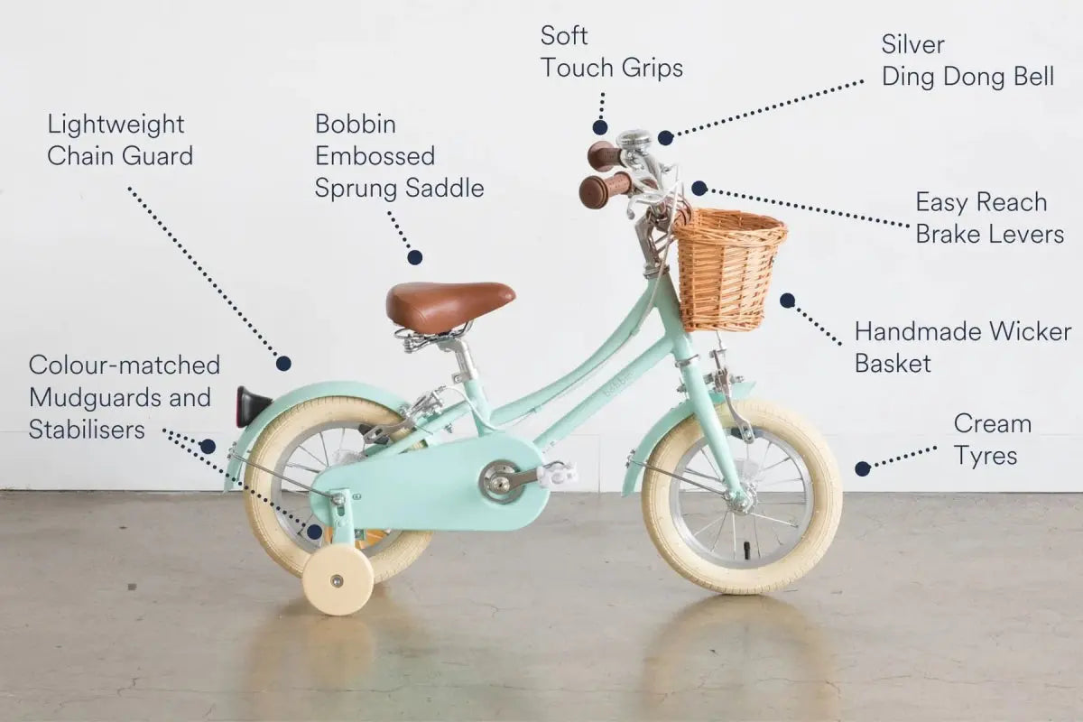 BOBBIN BIKES - Vélo Enfant Gingersnap 12" - Vert Pâle
