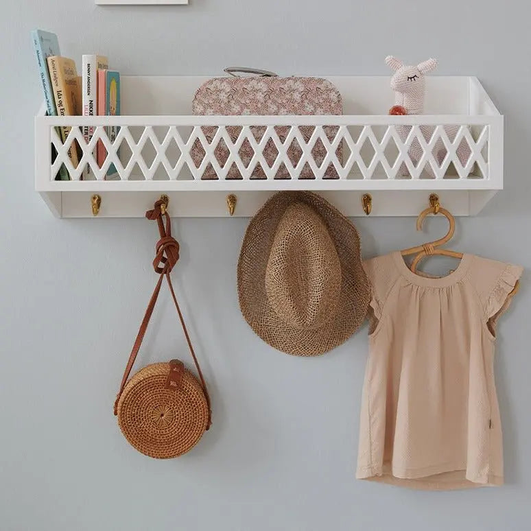 CAM CAM - Étagère Harlequin Avec Crochets En Laiton - Blanc