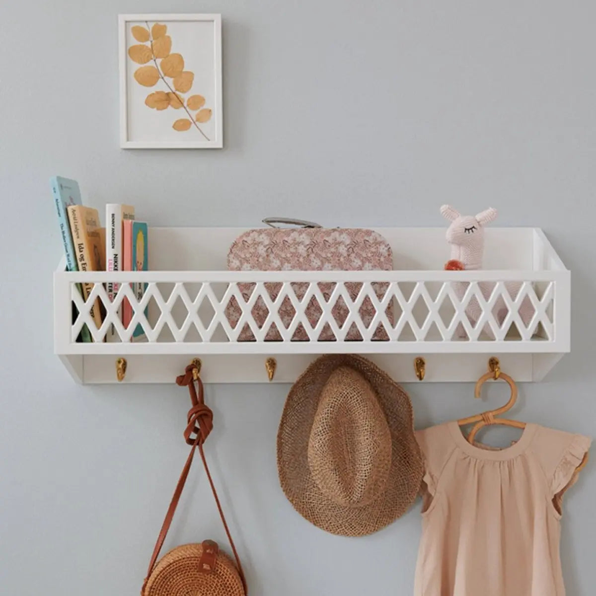 CAM CAM - Etagère Harlequin Avec Crochets En Laiton - Sable