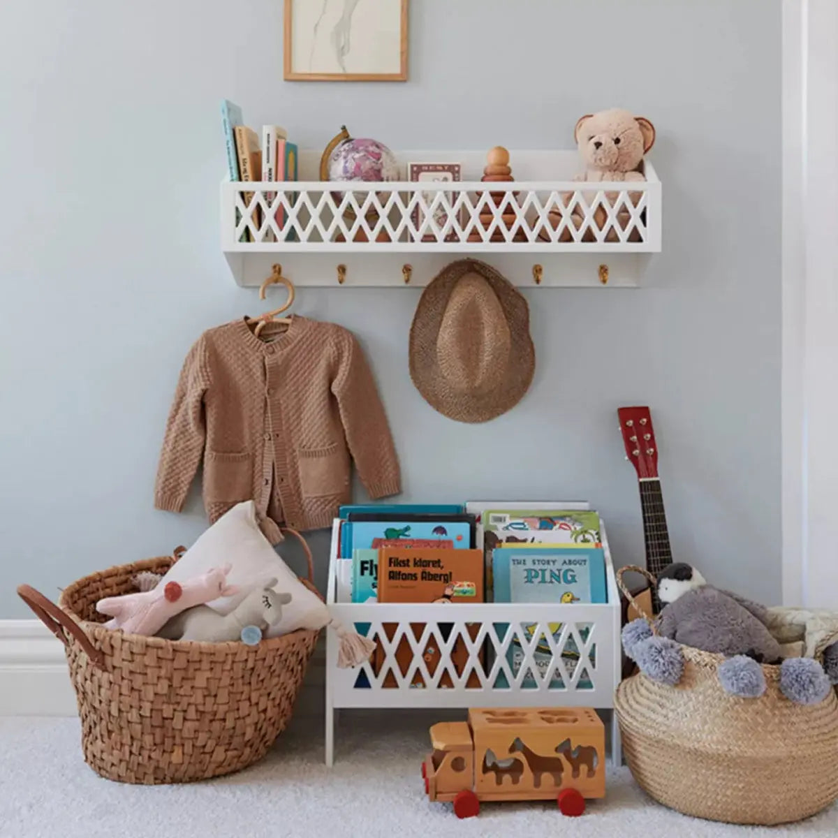 CAM CAM - Etagère Harlequin Avec Crochets En Laiton - Sable