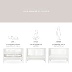 CAM CAM - Lit Bébé Evolutif Harlequin 60x120 Cm - Blanc