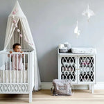 CAM CAM - Lit Bébé Evolutif Harlequin 60x120 Cm - Blanc