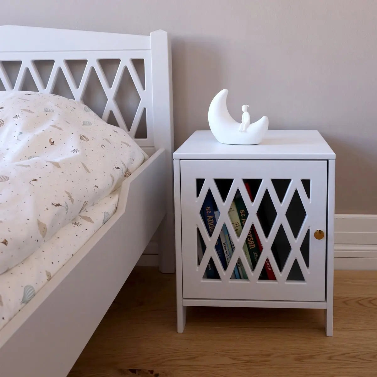 CAM CAM - Table De Chevet Harlequin En Bois - Gris Classique