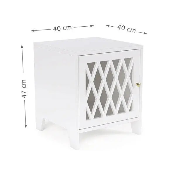 CAM CAM - Table De Chevet Harlequin - Fsc Mix - Blanc