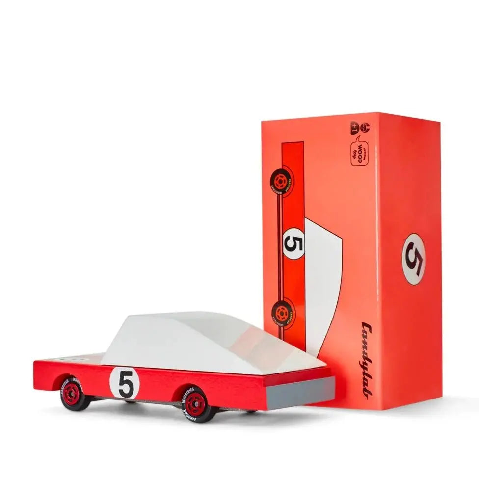 CANDYLAB - Candycar Red Racer Voiture en Bois Rouge