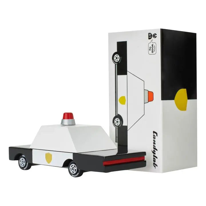 CANDYLAB - Voiture en Bois Police Noir
