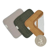 FABELAB - Set de 3 Gants de Toilette - Olive Garden