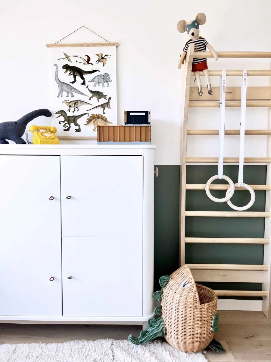 FITWOOD - Mini Anneaux De Gymnastique - Bois Et Sangles Blanches