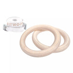 FITWOOD - Mini Anneaux De Gymnastique - Bois Et Sangles Blanches