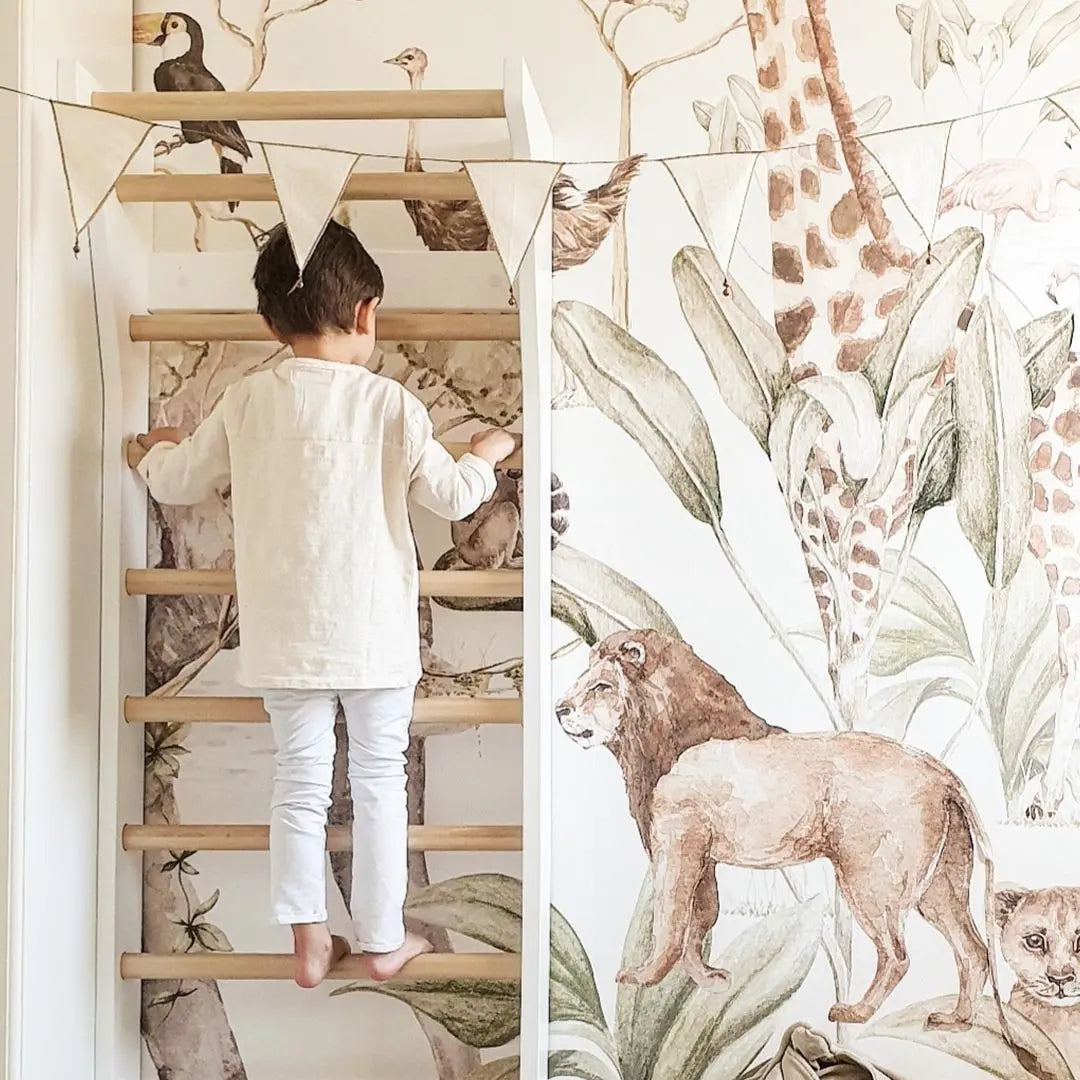 FITWOOD - Taimi Mini - Barres Murales Cadre Blanc - Barres De Bouleau