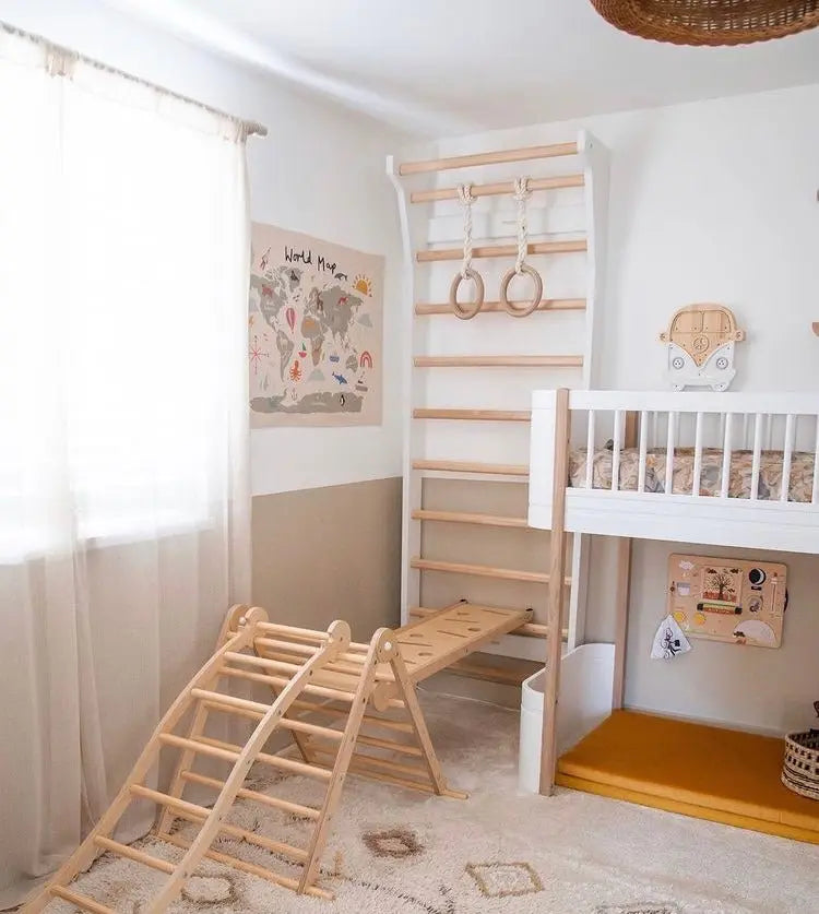 FITWOOD - Taimi Mini - Barres Murales Cadre Blanc - Barres De Bouleau