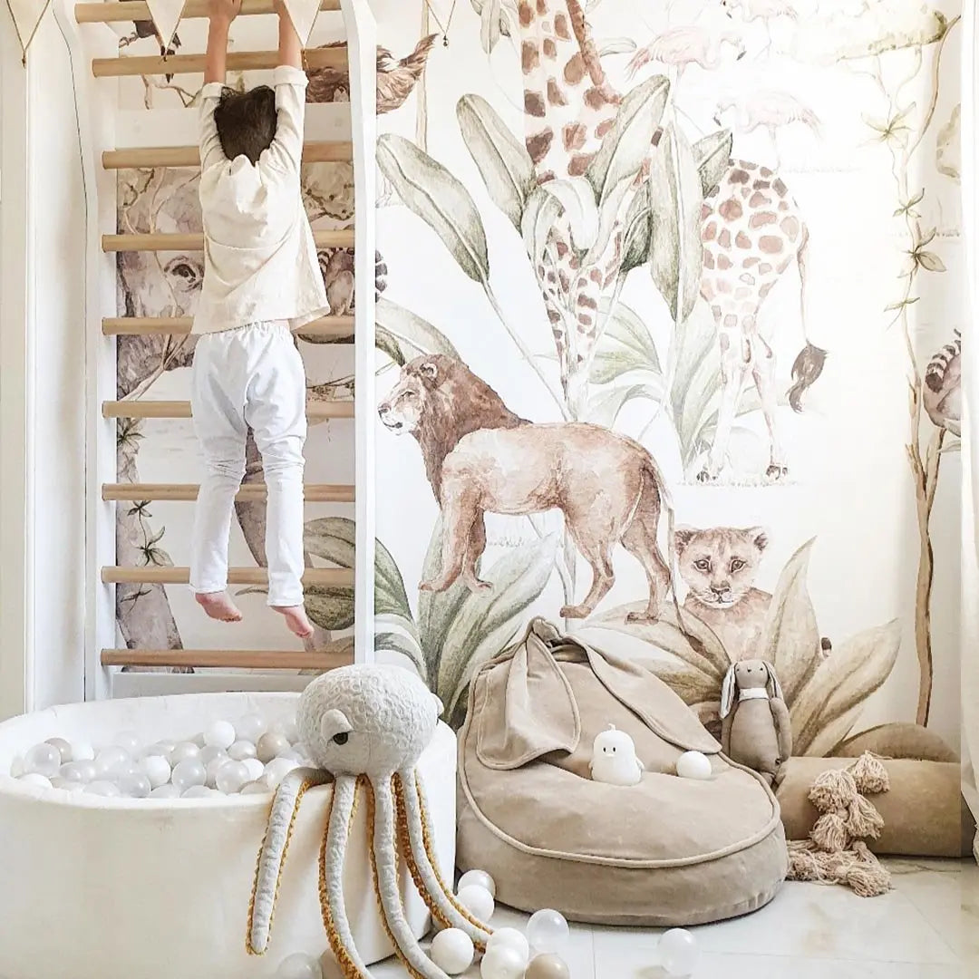 FITWOOD - Taimi Mini - Barres Murales Cadre Blanc - Barres De Bouleau