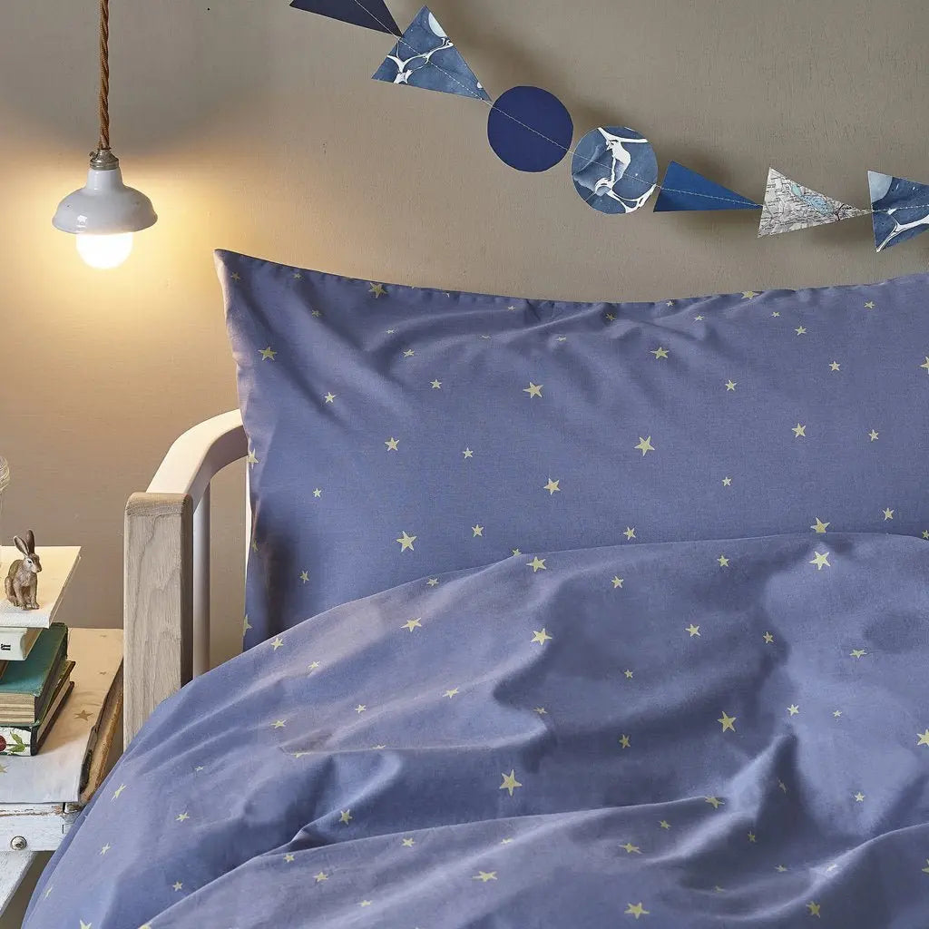 HIBOU HOME - Parure de Lit Ciel étoilé - Indigo/or