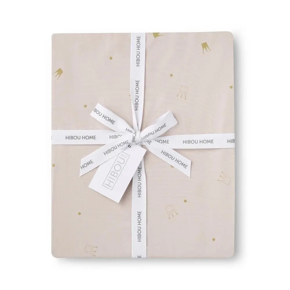 HIBOU HOME - Parure de Lit Couronnes - Rose Pâle/or