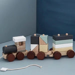 KID'S CONCEPT - Bloc Train En Bois Naturel