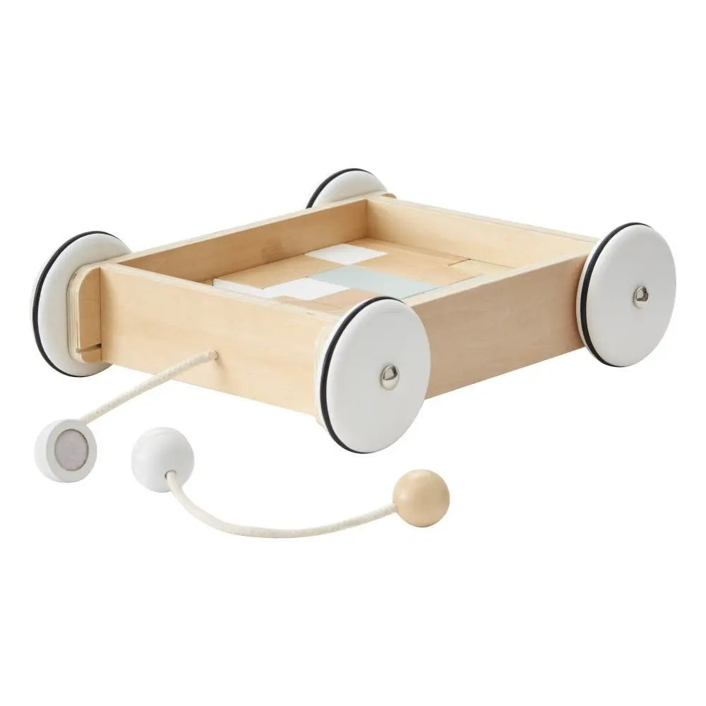 KID'S CONCEPT - Chariot Avec Blocs En Bois