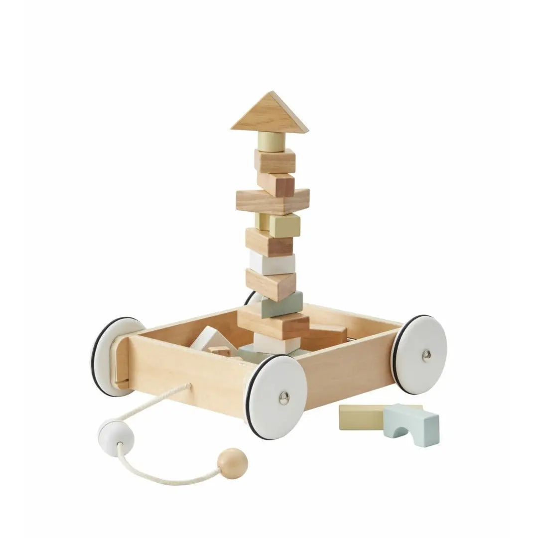 KID'S CONCEPT - Chariot Avec Blocs En Bois