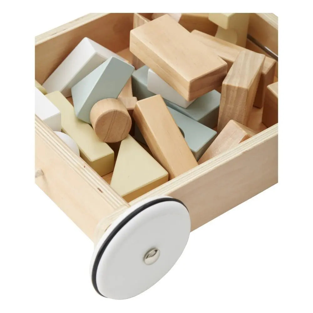 KID'S CONCEPT - Chariot Avec Blocs En Bois