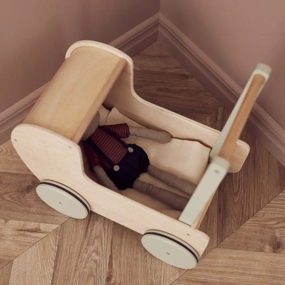 KID'S CONCEPT - Landau De Poupée Naturel, Avec Ensemble De Lit