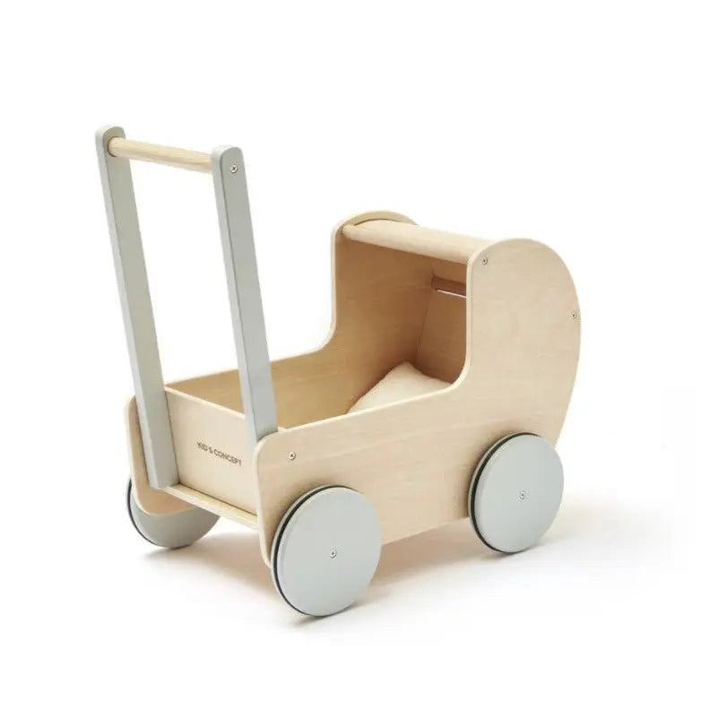 KID'S CONCEPT - Landau De Poupée Naturel, Avec Ensemble De Lit