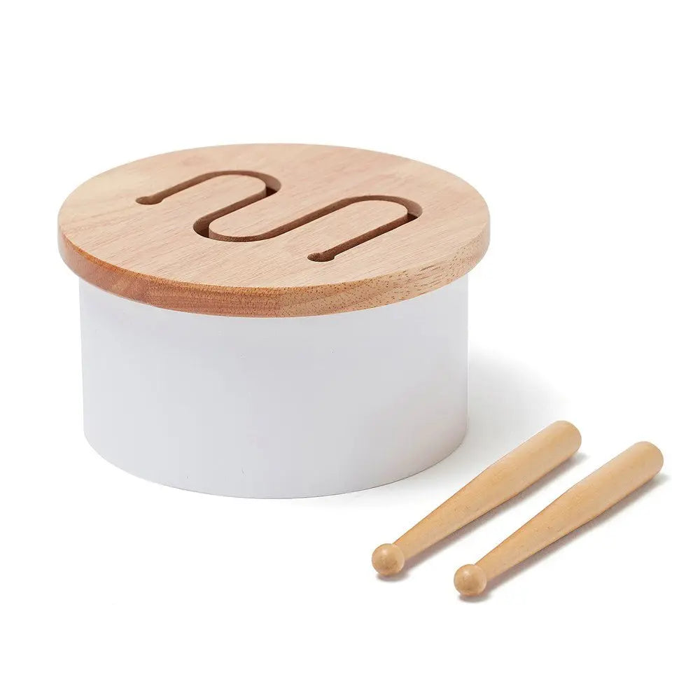 KID'S CONCEPT - Mini Tambour En Bois Blanc