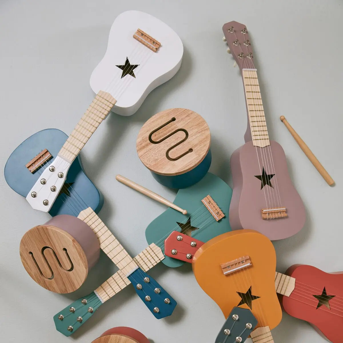 KID'S CONCEPT - Mini Tambour En Bois Bleu