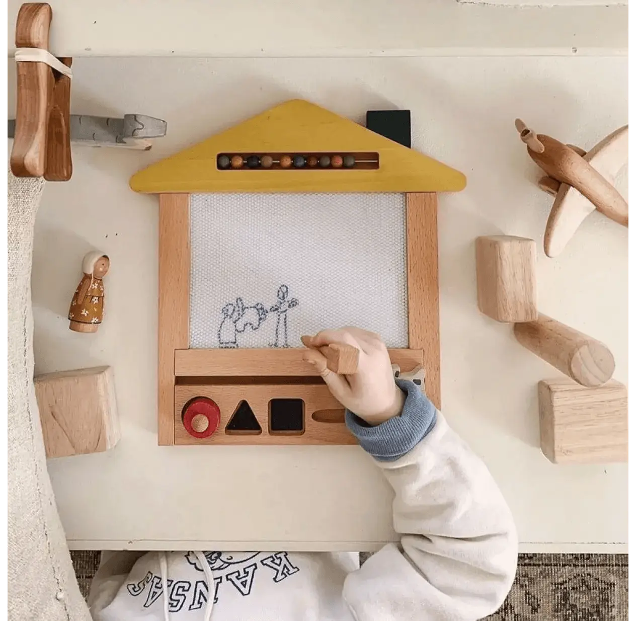 KIKO+ & GG* - Ardoise Magique Oekaki en Bois - Chien