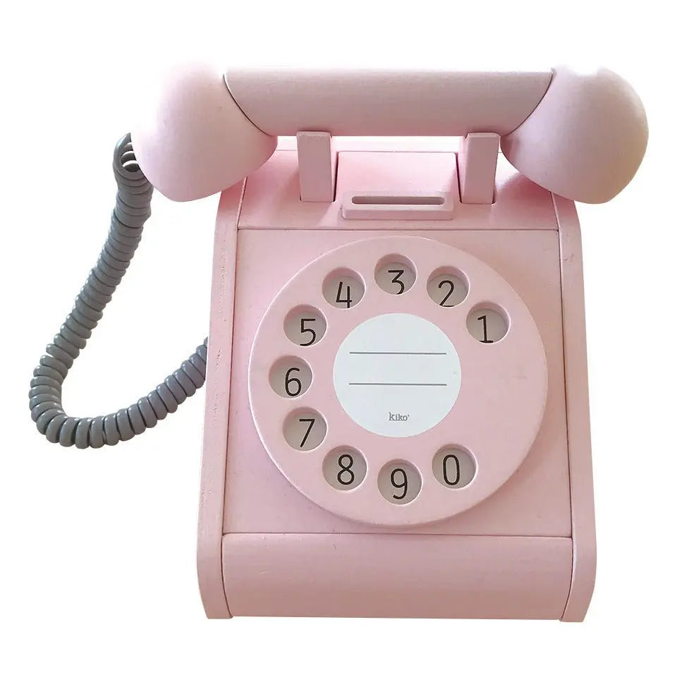 KIKO+ & GG* - Téléphone Rétro En Bois - Rose