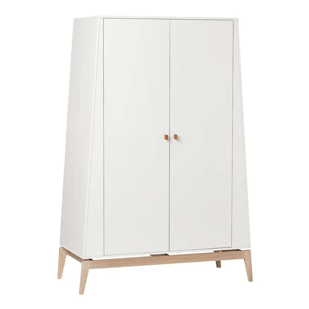 LEANDER - Armoire Luna, Large, Blanc/chêne