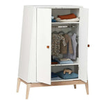 LEANDER - Armoire Luna, Small, Blanc/chêne