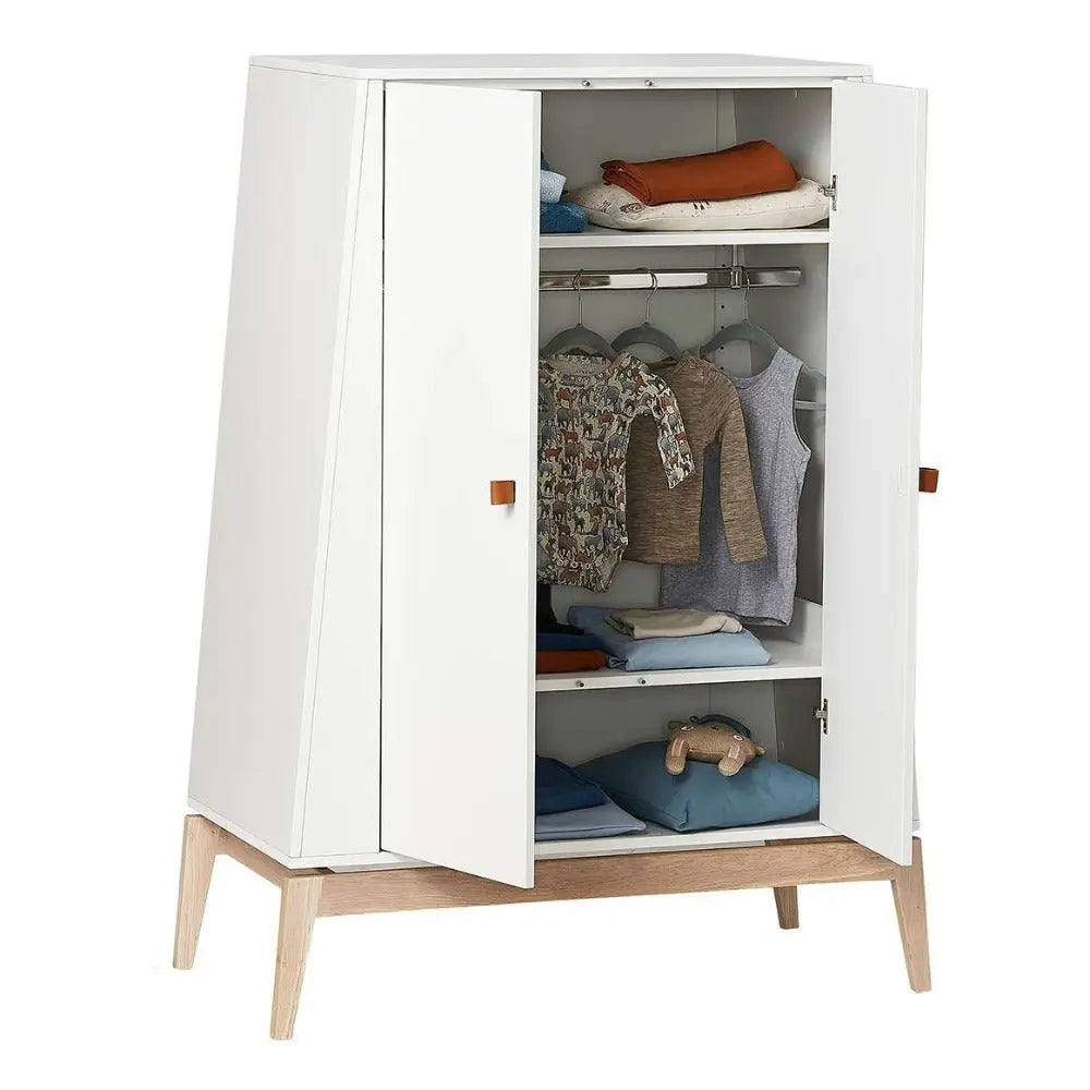 LEANDER - Armoire Luna, Small, Blanc/chêne