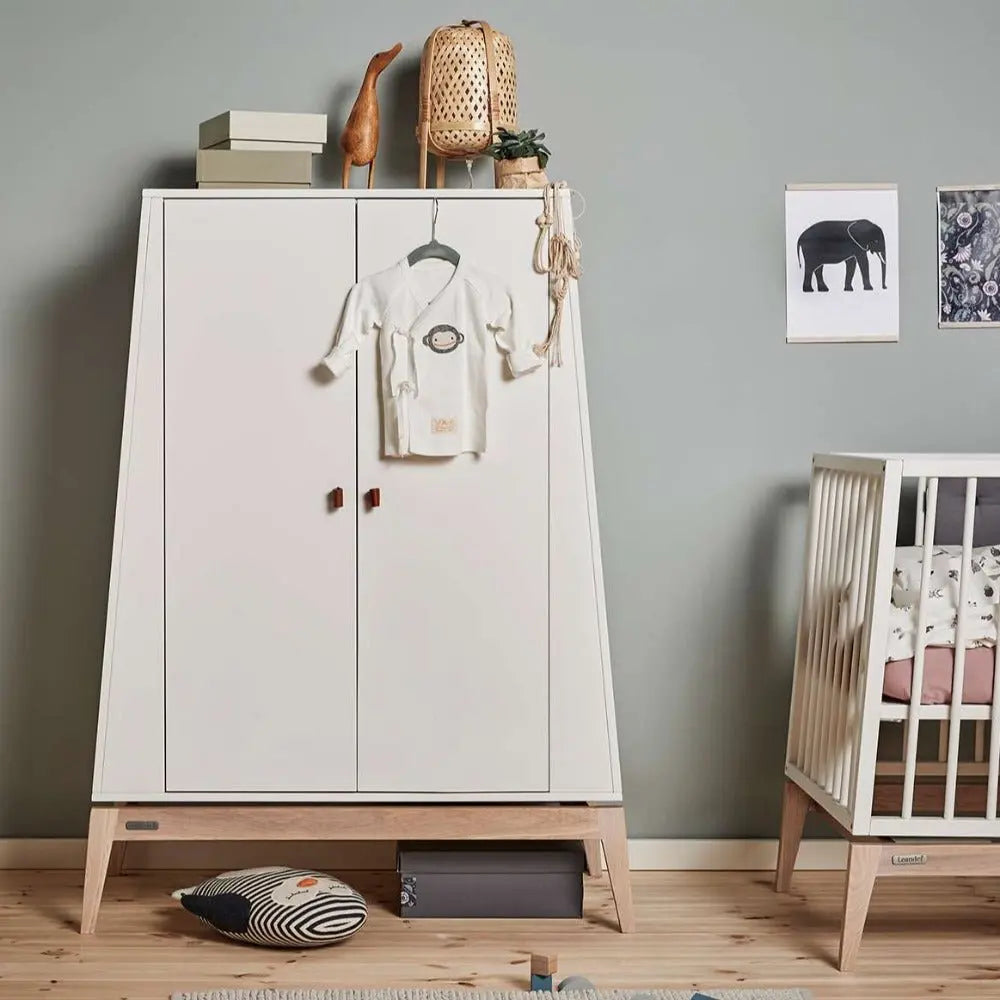 LEANDER - Armoire Luna, Small, Blanc/chêne
