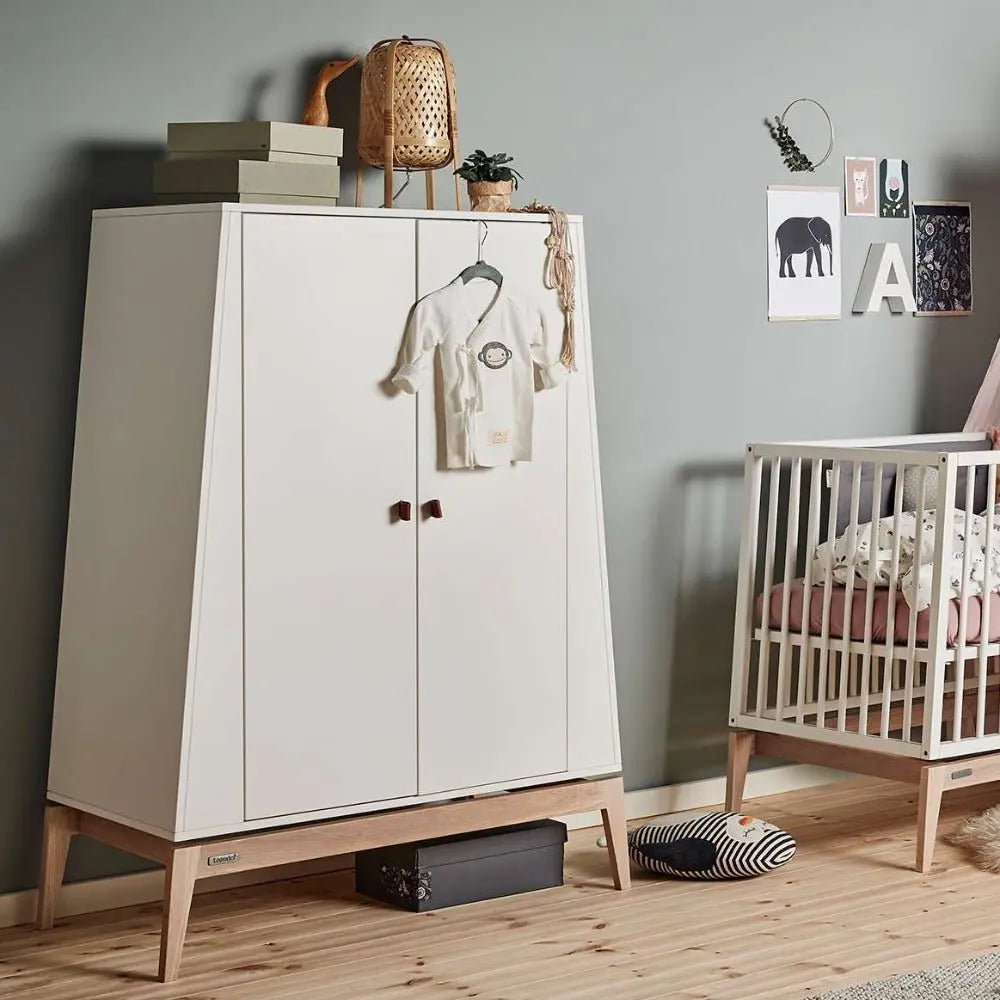 LEANDER - Armoire Luna, Small, Blanc/chêne