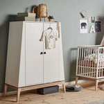 LEANDER - Armoire Luna, Small, Blanc/chêne
