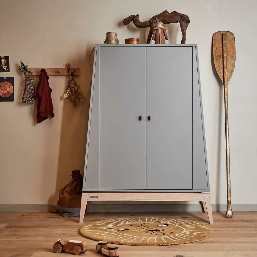 LEANDER - Armoire Luna, Small, Gris/chêne