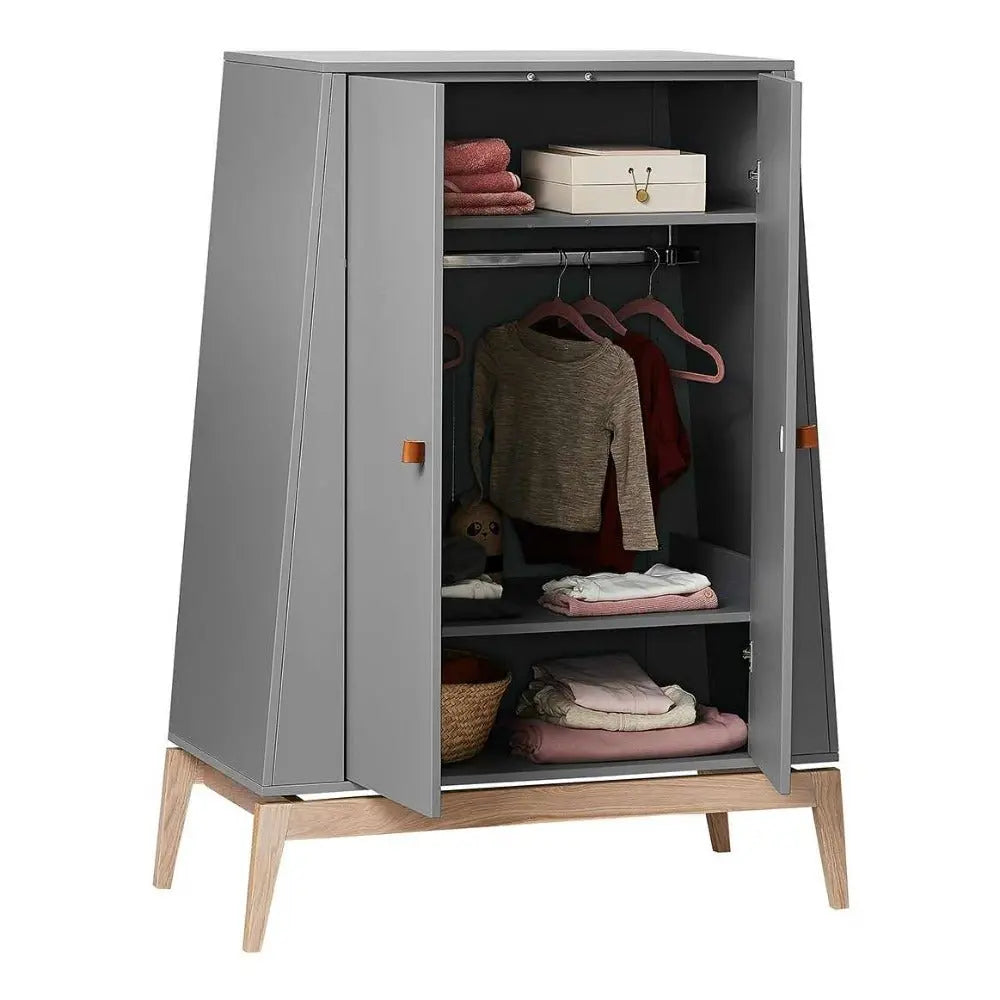 LEANDER - Armoire Luna, Small, Gris/chêne