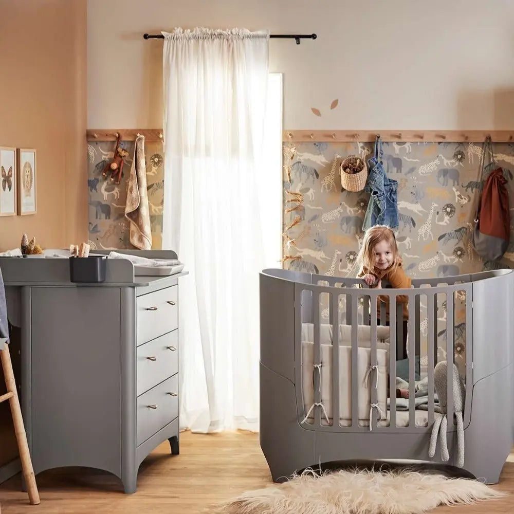 LEANDER - Commode 3 Tiroirs Classic, Gris