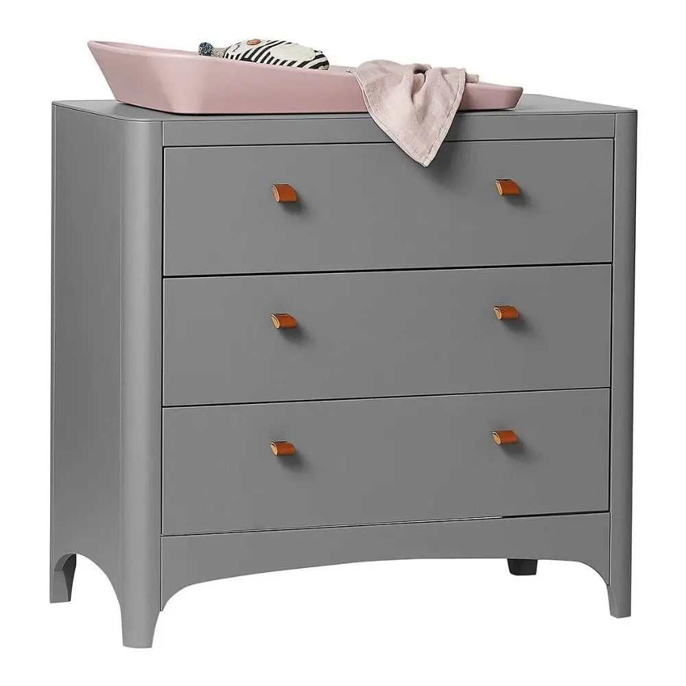 LEANDER - Commode 3 Tiroirs Classic, Gris